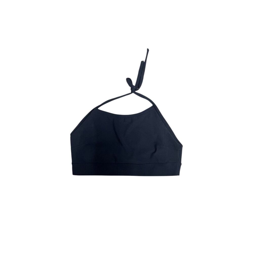 1990s Versace Sport black stretchy halter crop top size small